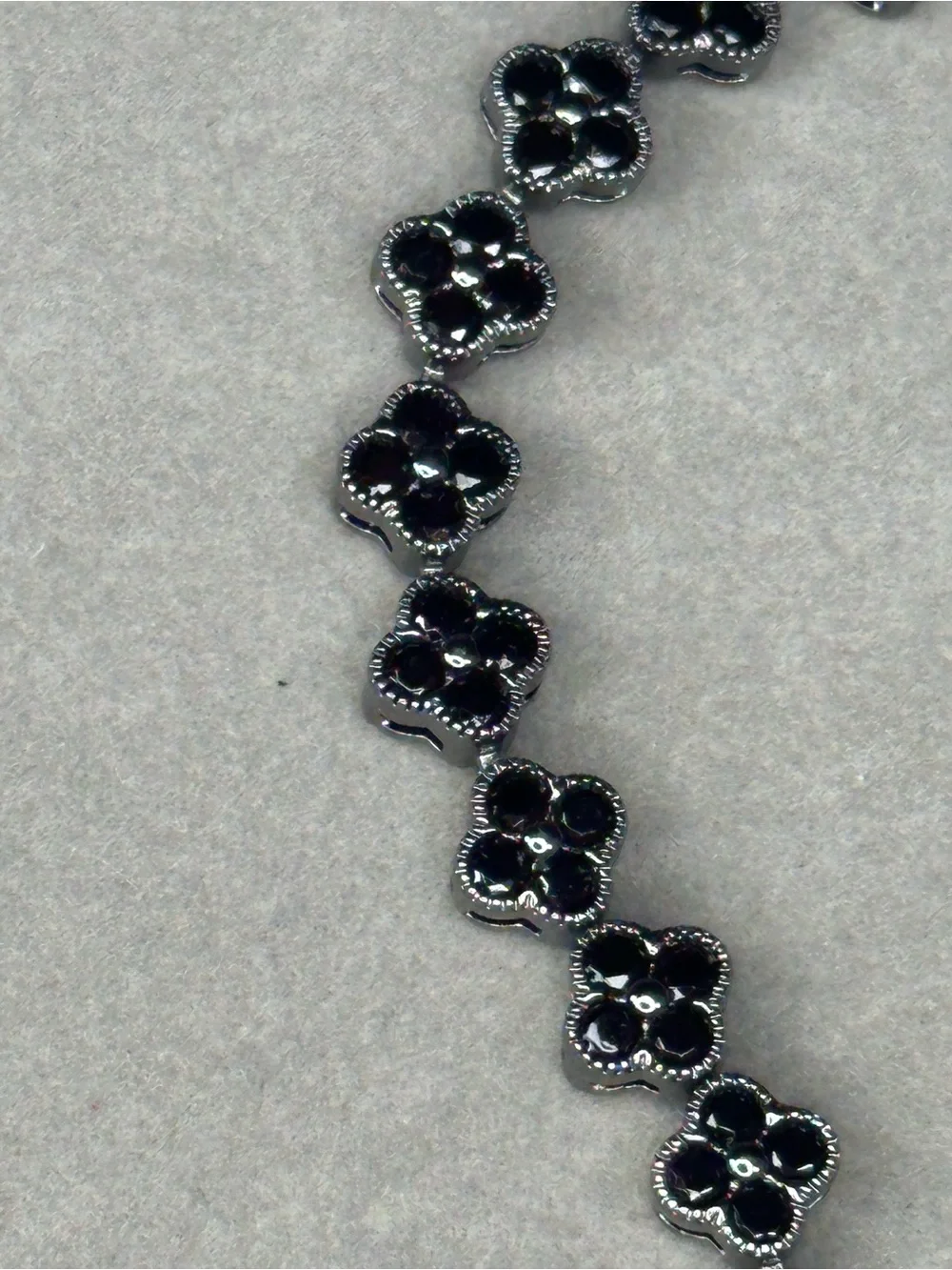 Black Flower-Link Men's Bracelet